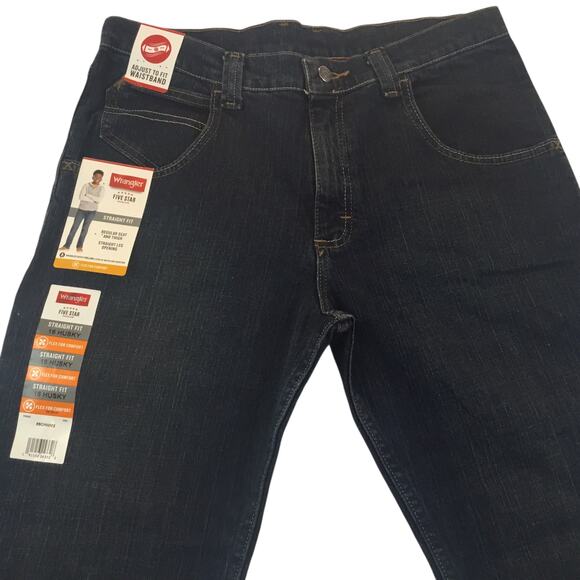 Wrangler Boys Jeans Denim 16 Husky Dark Blue NWT New - Picture 4 of 7